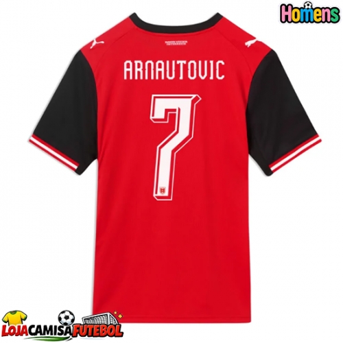 Camisa de Futebol Áustria Marko Arnautovic #7 Equipamento Principal Mundo 2026 Manga Curta